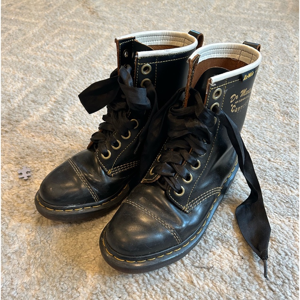Black high top Dr. Marten boots